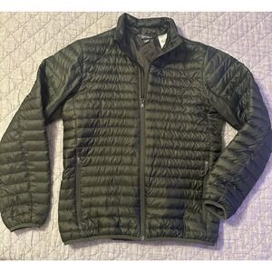 Eddie Bauer EB650 Down Jacket Mens Small Green Lightweight Puffer Hiking Gorp
